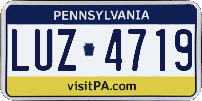 PA license plate LUZ4719