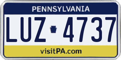 PA license plate LUZ4737