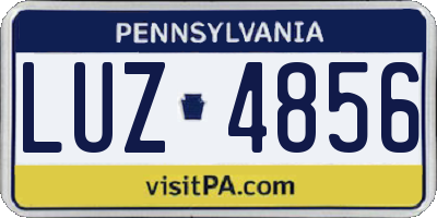 PA license plate LUZ4856