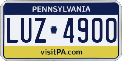 PA license plate LUZ4900