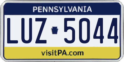 PA license plate LUZ5044