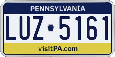 PA license plate LUZ5161