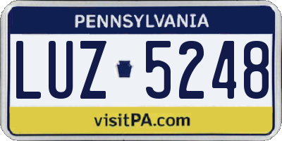 PA license plate LUZ5248