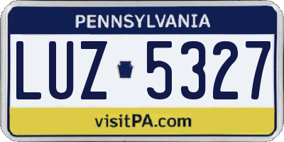 PA license plate LUZ5327