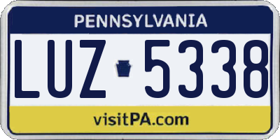 PA license plate LUZ5338