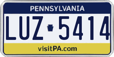 PA license plate LUZ5414