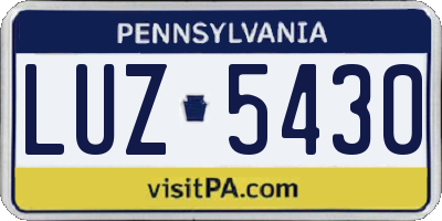 PA license plate LUZ5430
