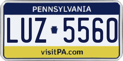 PA license plate LUZ5560