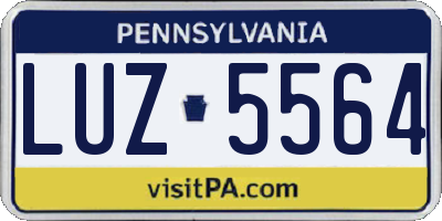PA license plate LUZ5564