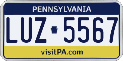 PA license plate LUZ5567