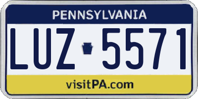 PA license plate LUZ5571