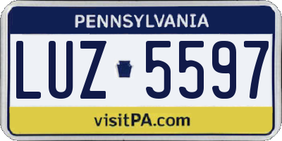 PA license plate LUZ5597
