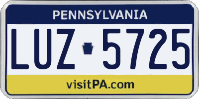 PA license plate LUZ5725