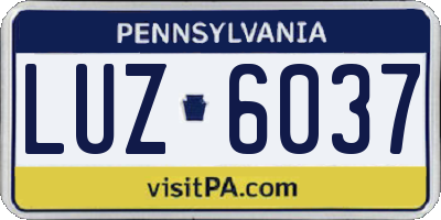PA license plate LUZ6037