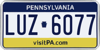 PA license plate LUZ6077