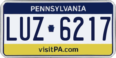 PA license plate LUZ6217