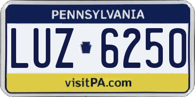 PA license plate LUZ6250