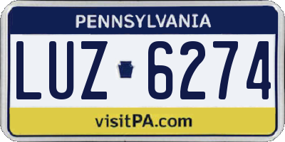 PA license plate LUZ6274