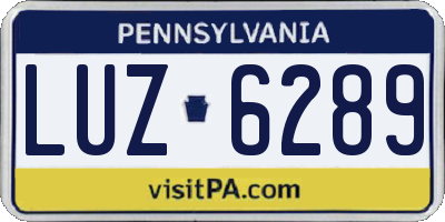 PA license plate LUZ6289