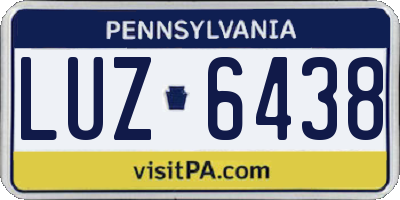 PA license plate LUZ6438