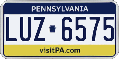 PA license plate LUZ6575