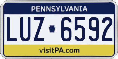 PA license plate LUZ6592