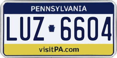 PA license plate LUZ6604