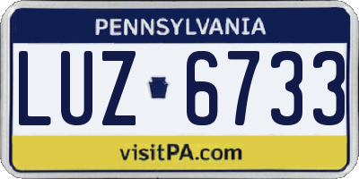 PA license plate LUZ6733