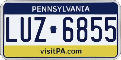 PA license plate LUZ6855