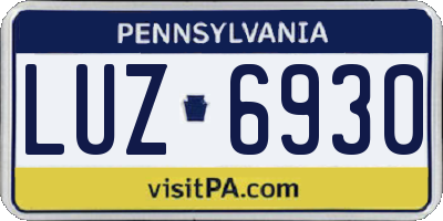 PA license plate LUZ6930