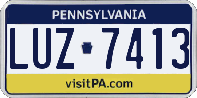 PA license plate LUZ7413