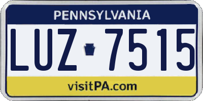 PA license plate LUZ7515