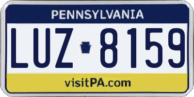 PA license plate LUZ8159