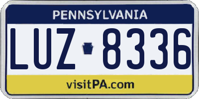 PA license plate LUZ8336