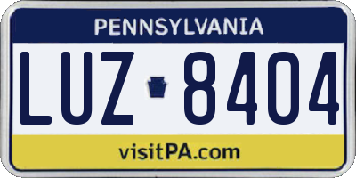 PA license plate LUZ8404