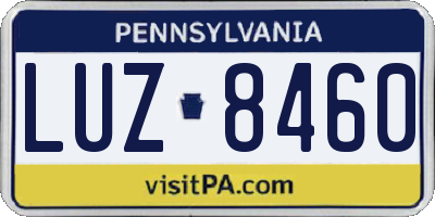 PA license plate LUZ8460