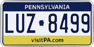 PA license plate LUZ8499