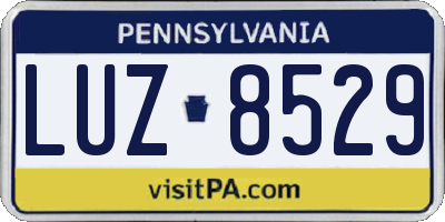 PA license plate LUZ8529