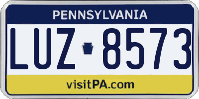 PA license plate LUZ8573