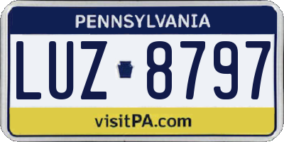 PA license plate LUZ8797