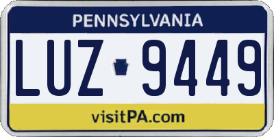 PA license plate LUZ9449