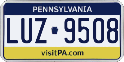 PA license plate LUZ9508