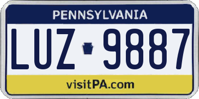 PA license plate LUZ9887