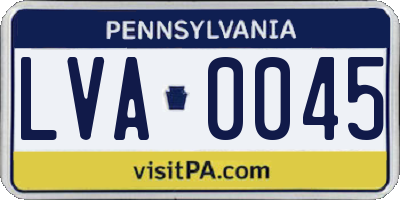 PA license plate LVA0045