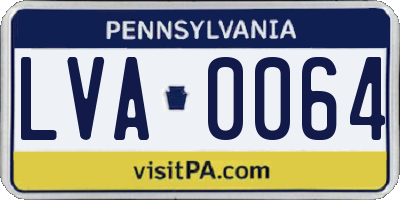 PA license plate LVA0064