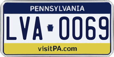 PA license plate LVA0069
