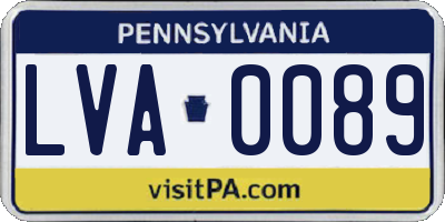 PA license plate LVA0089