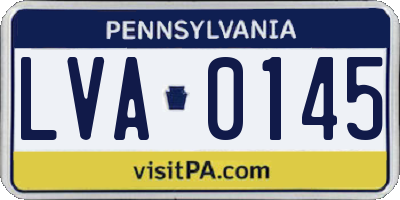 PA license plate LVA0145