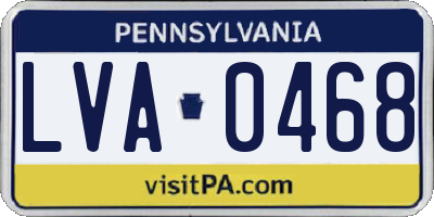 PA license plate LVA0468