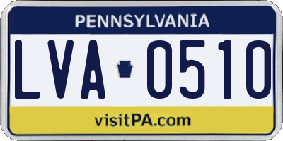 PA license plate LVA0510